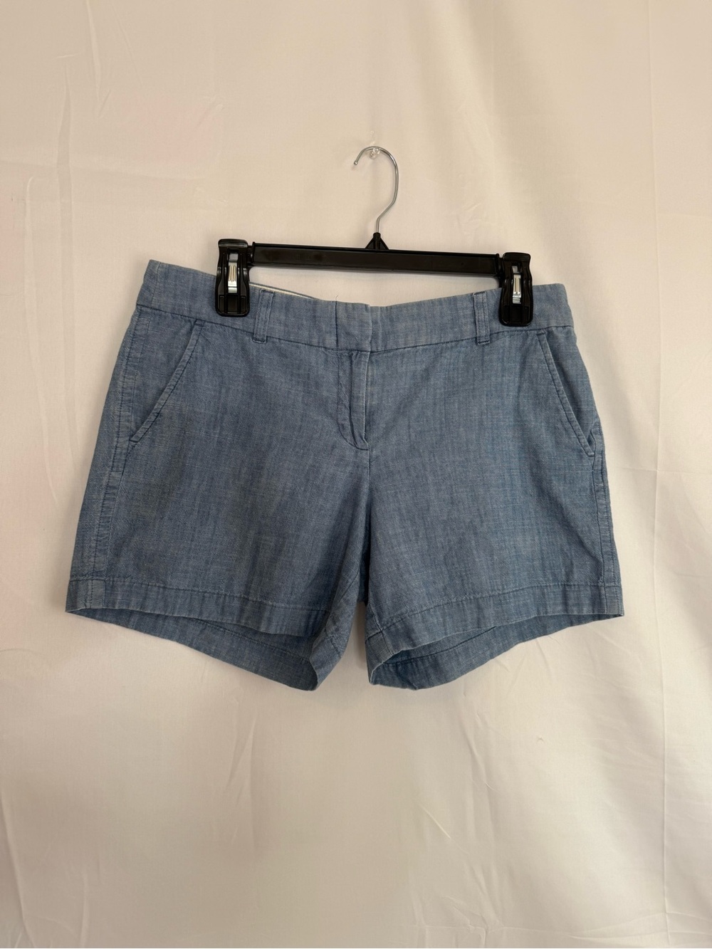 J.Crew Chambray Cotton Shorts Women's Size 6 Blue Tailored Summer Casual Shorts